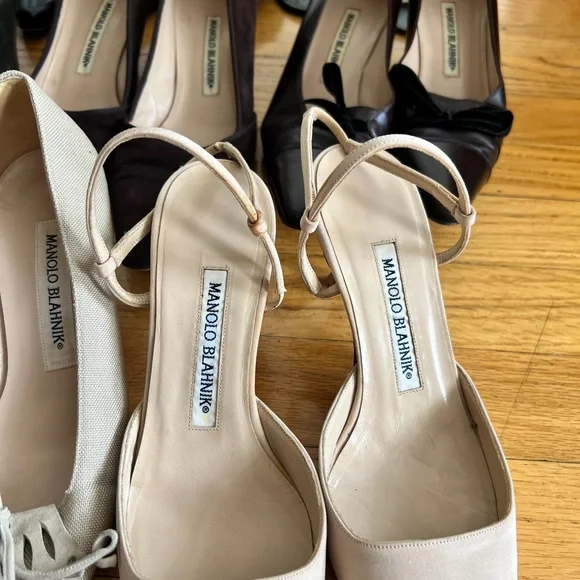 Lot of 12 Manolo Blahniks ALL NEED HEEL TIP REPAIR Sz 36.5, 37, & 36 - Picture 5 of 10